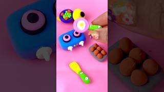 DIY How to make polymer clay miniature kitchen set gas stove egg air dry clay  Dolliyon shorts [upl. by Eirrak]