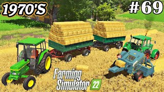 1970S Making and collecting small straw bales Farming imulator 22 FS 22 Timelapse Ep 69 [upl. by Ecnerwaled83]