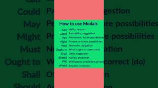 Modals useshortsvideo english simplesenteces verbsinenglishgrammar englishgrammar simpletense [upl. by Kenta]