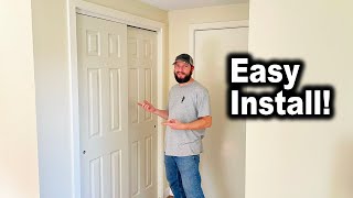 How to Install Sliding Bypass Closet Doors  Every Step in Detail [upl. by Esyahc]