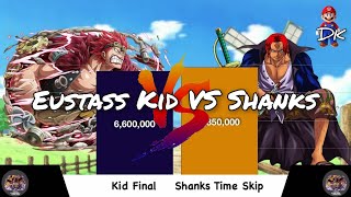 Eustass Kid VS Shanks Power levels  DK [upl. by Ahsyekat]