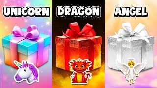 Choose Your Gift 🎁 Unicorn Dragon or Angel 🦄🌈🐲👼 giftboxchallenge [upl. by Kantos]