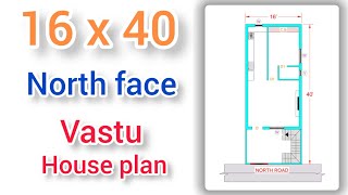 16 x 40 north face house plan  vastu house plan  house plan in telugu [upl. by Agustin151]