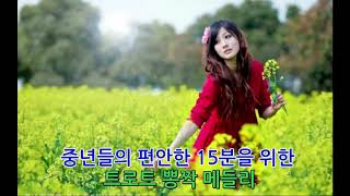 중년들의 편안한 15분을 위한 트로트 뽕짝 메들리 Korean trot song medley [upl. by Adam938]