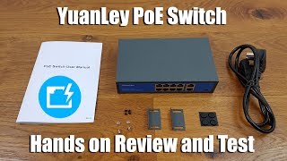 YuanLey PoE Switch 8 Ports PoE 10100Mbps2 Ports Uplink 101001000Mbps Hands on Review and Test [upl. by Lennej]