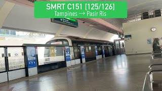 SMRT Trains C1512 125126  Tampines → Pasir Ris [upl. by Coplin]