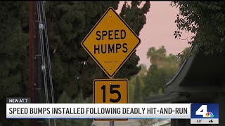 Speed bumps installed in Highland Park following deadly hitandrun [upl. by Ninerb]