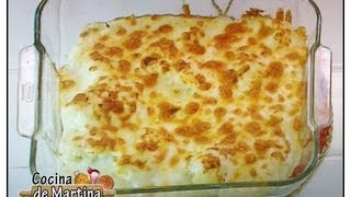 Coliflor al horno con bechamel  Recetas de cocina  Cocina de Martina [upl. by Nylrebma729]