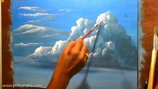 How to Paint Clouds in Acrylic  Instructional Painting Lesson by JM Lisondra [upl. by Ssenav]