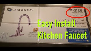 How To Install A Kitchen Faucet  Glacier Bay Mckenna Pull Down Kitchen Faucet Install [upl. by Nekcerb258]