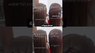 4 Types waterfall Braid Hairstyles Knott Waterfal Braid hairbraid braidtutorial shorts viral [upl. by Marleen]