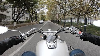 Riding a motorcycle Honda Shadow Aero 750 23  Day riding No music [upl. by Atkinson]