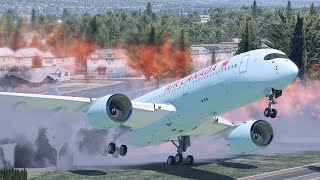 Extremely Heavy Overload A350 Aircraft Attempts To Takeoff XP11 [upl. by Batha]