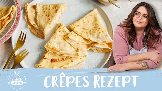 Crêpes – das beste französische OriginalRezept 🇫🇷 auch für die Pfanne I Einfach Backen [upl. by Ednihek]