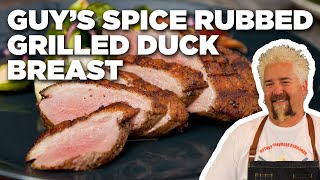 Guy Fieris Spice Rubbed Grilled Duck Breast  Guys Big Bite  Food Network [upl. by Eddra]