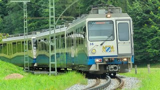 Zahnradbahnen der Zugspitzbahn auf der Bergstrecke bei Grainau [upl. by Smeaj]