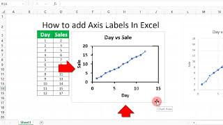 How to add Axis Labels In Excel   X and Y Axis [upl. by Akimrehs454]