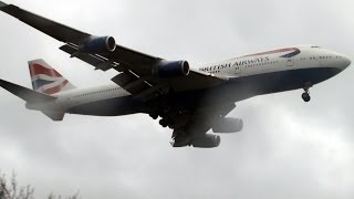 Windy Landings Strong Crosswind 37 knots London Heathrow HD [upl. by Lissy848]