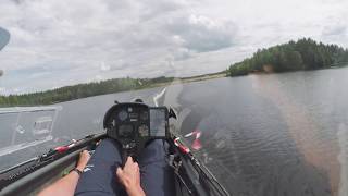 Glider does a low final above water [upl. by Ahseym]