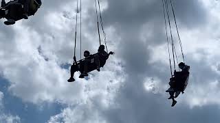 STATE FAIR MEADOWLAND NEW JERSEY  RIDING THE SKY FLYER In THE AIR [upl. by Adnotal939]