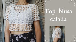 TOP BLUSA CALADA A CROCHET [upl. by Oijile]