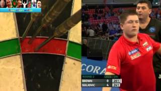 PDC UK Open 2014  Second Round  K Brown VS Suljovic [upl. by Yornoc244]