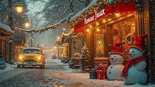 Peaceful Christmas Street🎄 Cozy Coffee Shop with Snow Night amp Holiday Jazz for Perfect Festive Vibes [upl. by Navillus441]