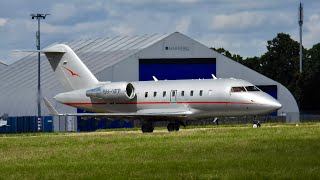 VistaJet Bombardier Challenger 605 9HVFP departing from Cambridge [upl. by Arvind]