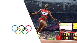 USA Break Womens 4 x 100m Relay World Record  London 2012 Olympics [upl. by Ettenoj]