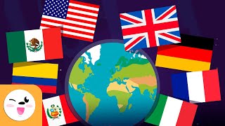 BANDERAS DEL MUNDO  Las banderas de EUROPA y AMÉRICA para niños  Recopilación [upl. by Lounge]