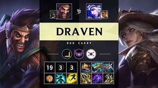 Draven ADC vs Ashe Triple Kill Legendary  KR Master Patch 1422 [upl. by Ahsekam]