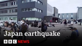 Japan issues tsunami warning after strong earthquake  BBC News [upl. by Aicertal]