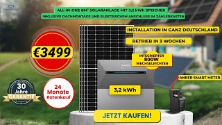 AllinOne 8 m² Solaranlage mit 32 kWh Speicher  Professionelle Installation inklusive [upl. by Acilef679]