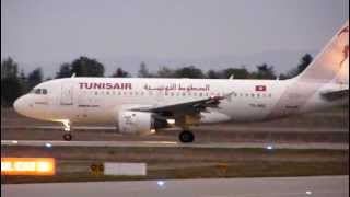 A319 Tunisair take off at Lyon LYS with ATC [upl. by Zeni]