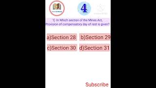 Mines Act MCQs 13112024 [upl. by Atiuqet]