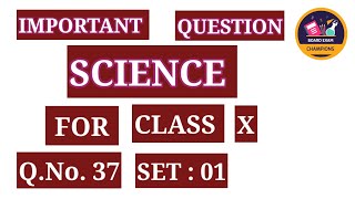 SET  01  Q37  SCIENCE  CLASS X  ENGLISHHINDIURDUMEDIUM IMPORTANT FOR BOARD EXAM [upl. by Yregram]