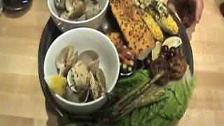 Grilled Clams Asparagus amp Corn with Scrumptious Butter amp Garlic [upl. by Yoc]