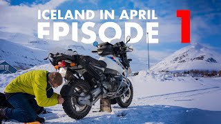 ICELAND IN APRIL  EP1  Motorcycle touring [upl. by Suoivatnod546]