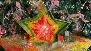 4 Acryl gießen auf Holz Weihnachtsdeko Stern  Entspannung genießen  Lilo Siegel [upl. by Ahseit]