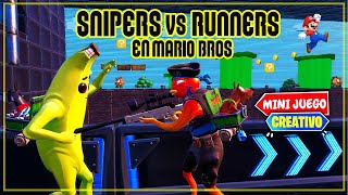 SUPER MARIO SNIPER VS CORREDORES FORTNITE MINIJUEGOS [upl. by Nnairac]