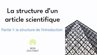 Structure de lintroduction dun article scientifique [upl. by Low]