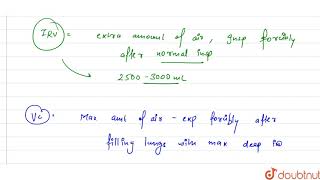 Arrange the following in the order of increasing volume  A Tidal volume B  R [upl. by Katey]