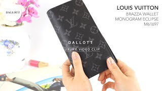 Luxury Video Clip  LV Brazza Wallet Monogram Eclipse [upl. by Marielle]