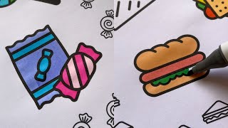 ASMR colouring in with alcohol markers for 10 minutes 🍬🍭🥪 [upl. by Yrekcaz]