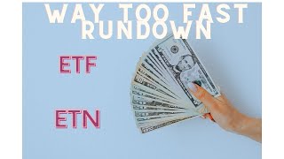 ETFs and ETNs  Way Too Fast Rundown [upl. by Aihsaei866]