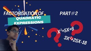 Factorisation of Quadratic Expressions part2 Mathematics of class 7th maths class7 studies [upl. by Aisilef]