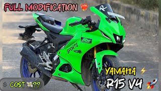 Full modified 😍R15v4 yamaha 🚀 cost  😱  tohid0573 vlogs 👈 [upl. by Aronas683]