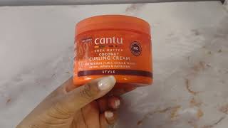 In Hand Review of Cantu Coconut Curling Cream with Shea Butter for Natural Hair [upl. by Nairrot]