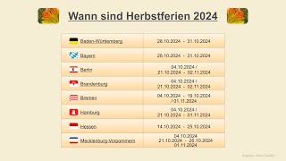 Wann sind Herbstferien 2024 [upl. by Lleznol]