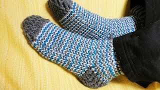 How to Loom Knit Socks DIY Tutorial Old Version [upl. by Netaf]